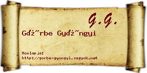 Görbe Gyöngyi névjegykártya
